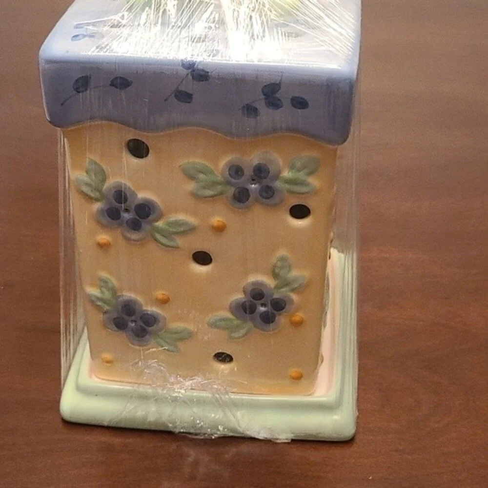 Pfaltzgraff Summer Breeze 2 Piece Large Yellow Candle Holder